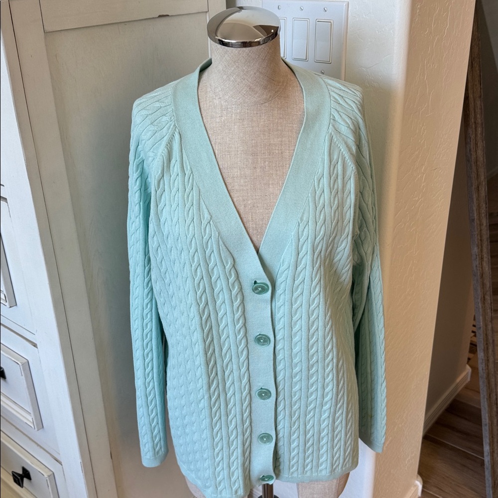 Talbots 1X Cable knit cardigan